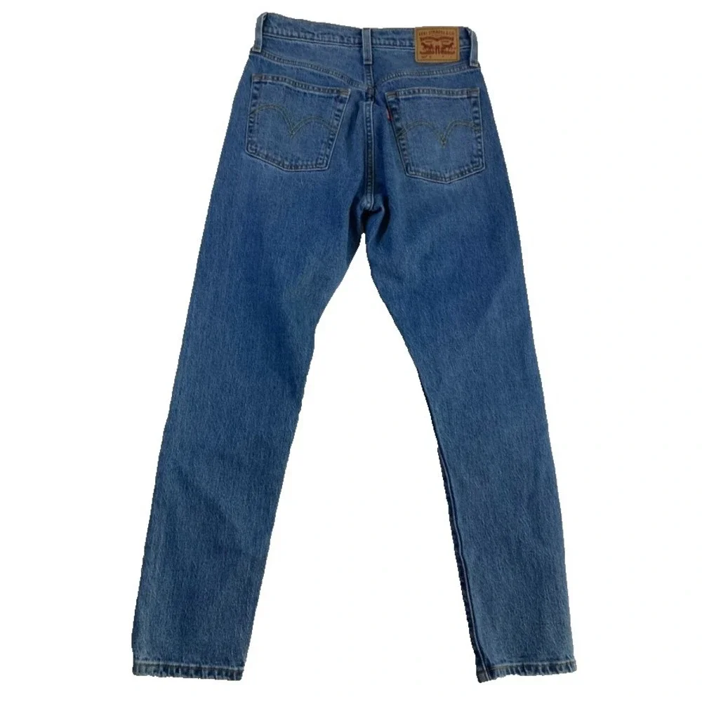 Levi's 501 Jeans Women Sz 25x28 (actual 27x27) Medium Wash Classic Button Fly - Picture 10 of 12